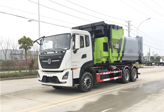 國六東風(fēng)天龍25噸勾臂垃圾車(chē)